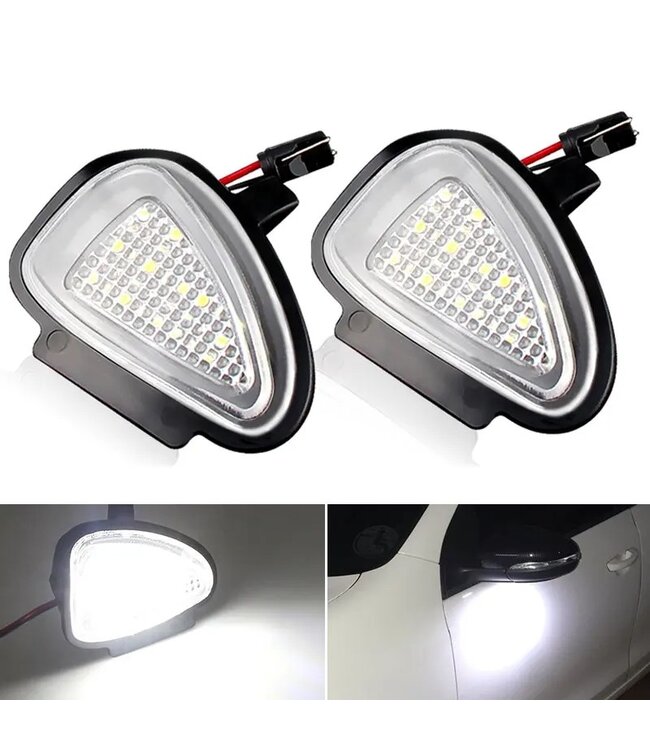 XEOD LED spiegel verlichting - 6000K - Instapverlichting - Plug en play - Geschikt voor: Volkswagen Golf 6 - Tiguan - Touran - Jetta - Sharan - Canbus - 2 stuks 6000K