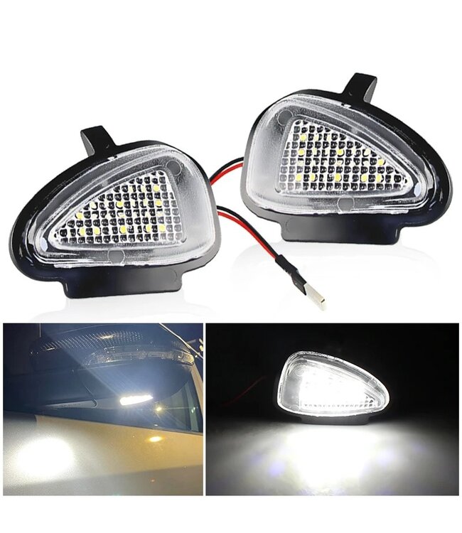 XEOD LED spiegel verlichting - 6000K - Instapverlichting - Plug en play - Geschikt voor: Volkswagen Golf 6 - Tiguan - Touran - Jetta - Sharan - Canbus - 2 stuks 6000K
