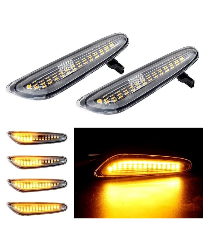 XEOD Dynamische LED richtingaanwijzer geschikt voor BMW 1 Serie - 3 Serie - 5 Serie - X1 - X3 - Canbus - Geen hyperflashing - Helder - 2 Stuks