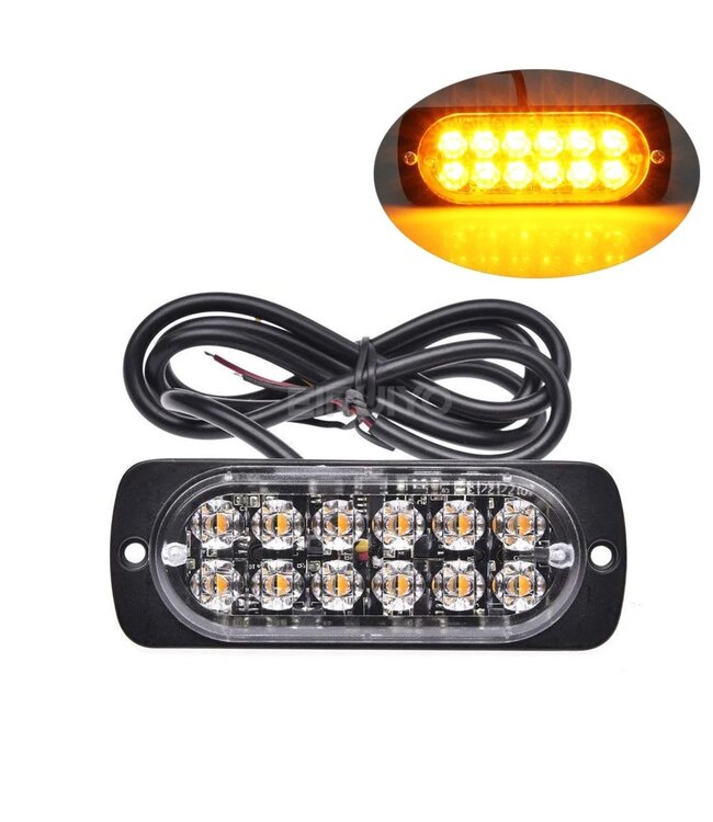 XEOD LED Flitsers Oranje - 12V - 24V - 18 Flits patronen - Gevarenlichten - Vrachtwagen - Bestelauto - Bestel bus - Veilig werken langs de weg - 2 Stuks