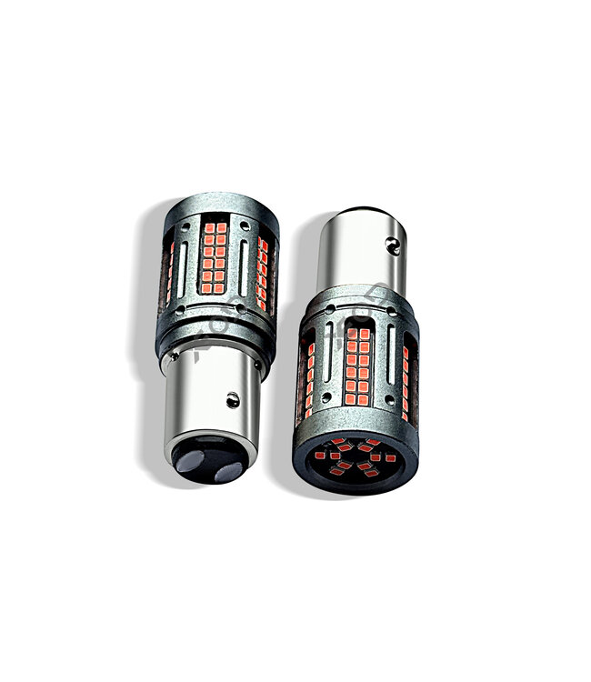 XEOD Xtreme P21/5W / BAY15D / 1157 - LED Lampen - Duplo Autolampen - Dagrijverlichting - Achterlichten - Stadslicht - Remlicht - Canbus - Fel Rood - 12V - 2 Stuks
