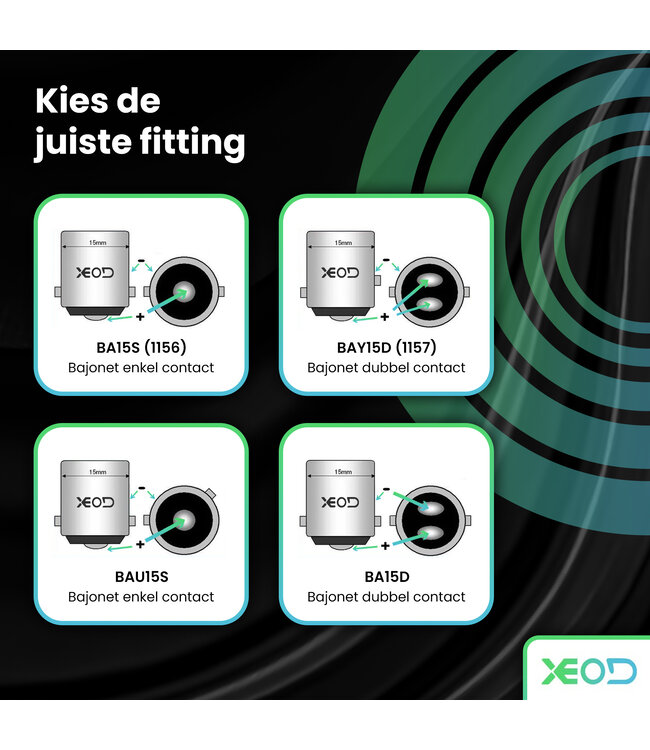 XEOD Xtreme P21/5W / BAY15D / 1157 - LED Lampen - Duplo Autolampen - Dagrijverlichting - Achterlichten - Stadslicht - Knipperlicht - USA Light - Remlicht - Canbus - Fel Oranje - 12V - 2 Stuks