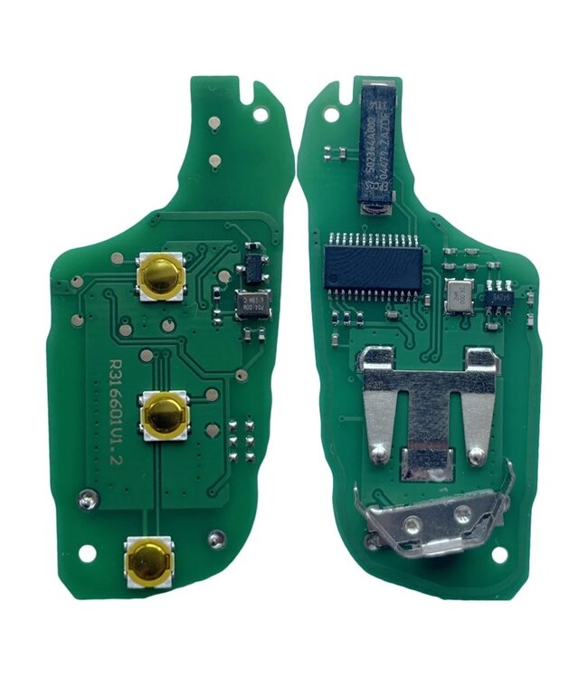 XEOD 3 knops klapsleutel geschikt voor Citroen C3 - C4 - C5 - C6 - Peugeot 308 - 508 - 3008 - Expert - ID4A - 433MHZ - FSK - HU83 - Complete sleutel - Met electronica - 1 stuks