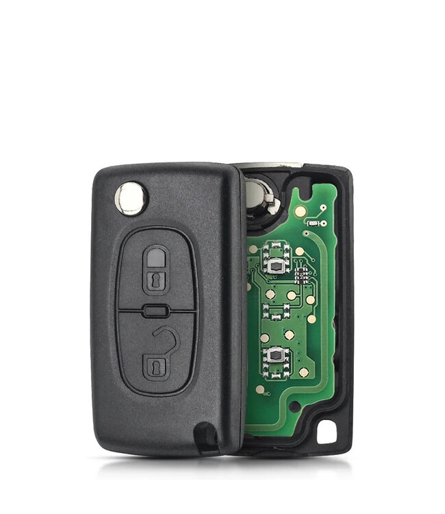 XEOD 2 knops klapsleutel geschikt voor Citroen & Peugeot  - ID46 - 433MHZ - FSK - VA2 - Complete sleutel - Verlichting - Met electronica - 1 stuks