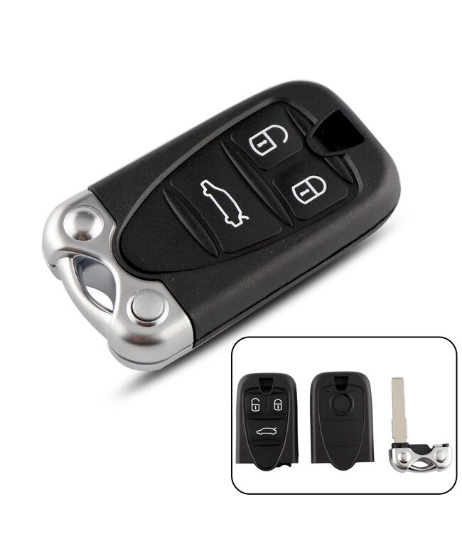 XEOD Autosleutelbehuizing - sleutelbehuizing auto - sleutel - Autosleutel / Geschikt voor: Alfa Romeo Brera & 159 3 knops