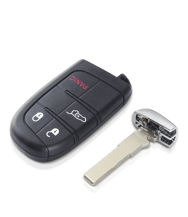 XEOD Autosleutelbehuizing - sleutelbehuizing auto - sleutel - Autosleutel / Geschikt voor: Dodge, Chrysler, Fiat & Jeep 4 knops