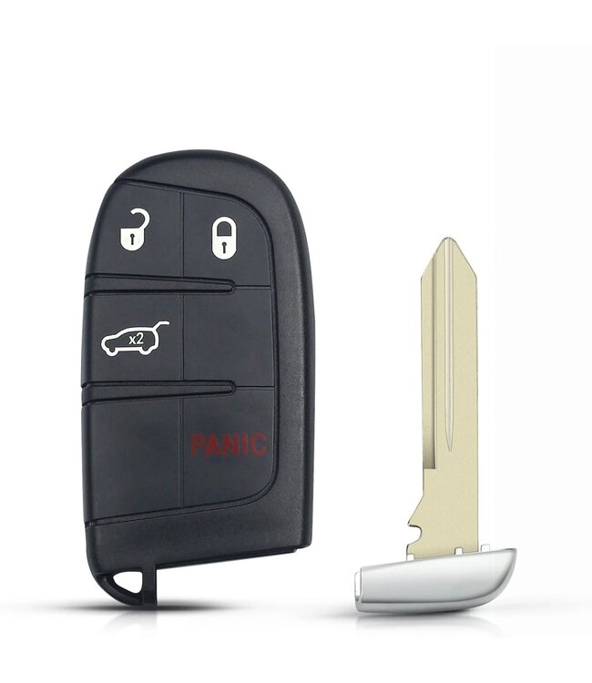XEOD Autosleutelbehuizing - sleutelbehuizing auto - sleutel - Autosleutel / Geschikt voor: Dodge, Chrysler, Fiat & Jeep 4 knops Y160