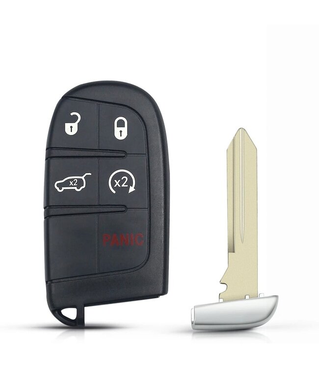XEOD Autosleutelbehuizing - sleutelbehuizing auto - sleutel - Autosleutel / Geschikt voor: Dodge, Chrysler, Fiat & Jeep 5 knops Y160