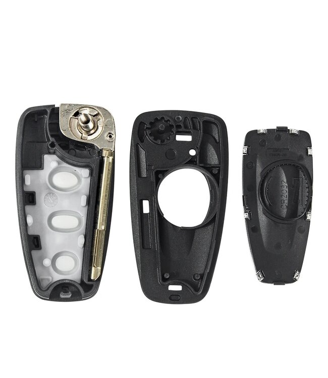 XEOD Autosleutelbehuizing - sleutelbehuizing auto - sleutel - Autosleutel / Geschikt voor: Ford 3 knops klap sleutel