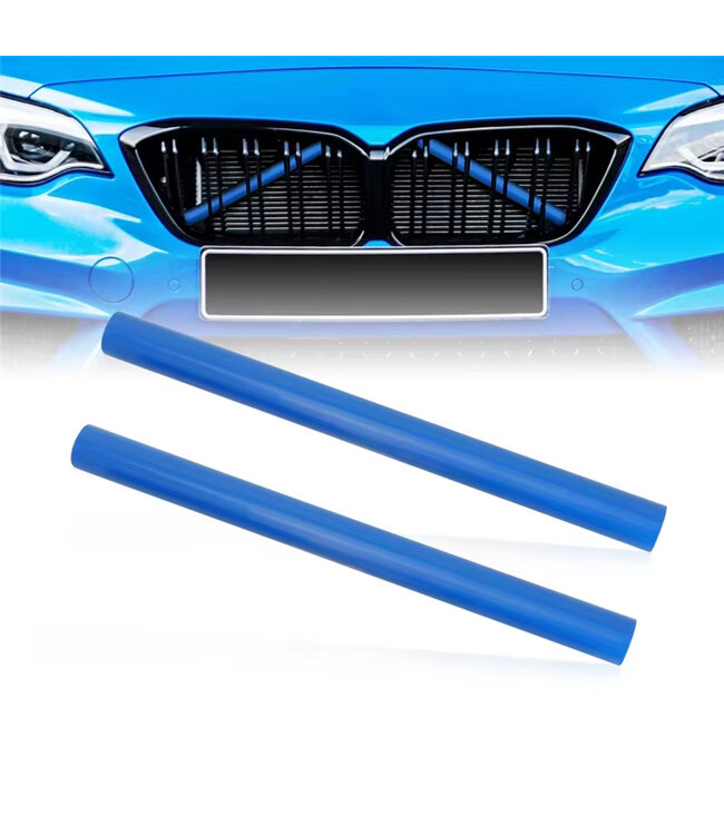 XEOD Nieren cover - Trim Strips - Frame grille -  Geschikt Voor Bmw F20 - F21 - F22 - F23 - F30 - F31 - F32 - F33 - F44 - F45 - 1, 2, 3 & 4 Serie - Blauw 2 stuks