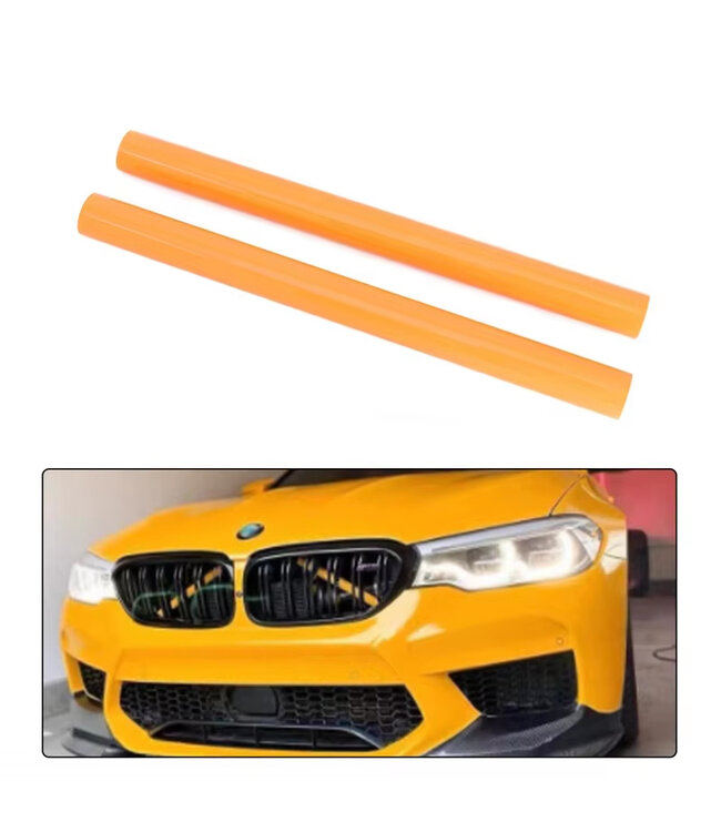 XEOD Nieren cover - Trim Strips - Frame grille -  Geschikt Voor Bmw F20 - F21 - F22 - F23 - F30 - F31 - F32 - F33 - F44 - F45 - 1, 2, 3 & 4 Serie - Oranje 2 stuks