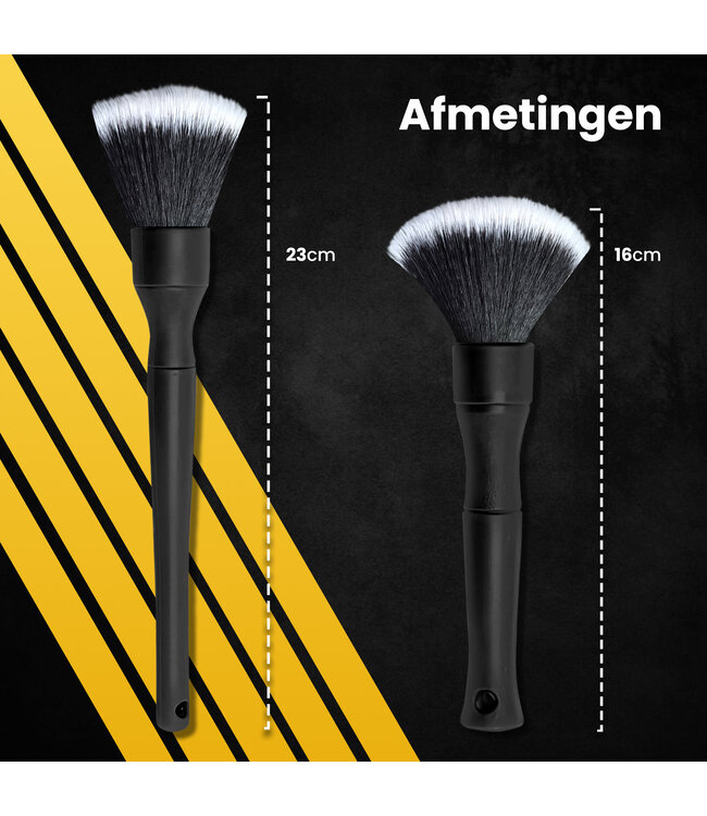 Detailing kwasten set van 2 - Auto Wassen - Interieur reinigen - Velgen borstel - Duurzaam - 100% efficient - Krasvrij - Carclean - Detail brush - Multifunctionele borstel