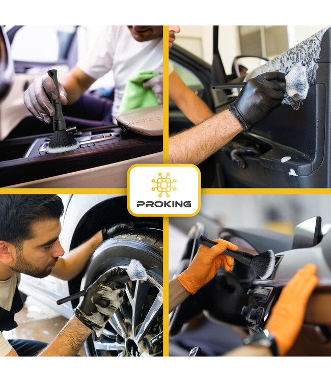 Detailing kwasten set van 2 - Auto Wassen - Interieur reinigen - Velgen borstel - Duurzaam - 100% efficient - Krasvrij - Carclean - Detail brush - Multifunctionele borstel