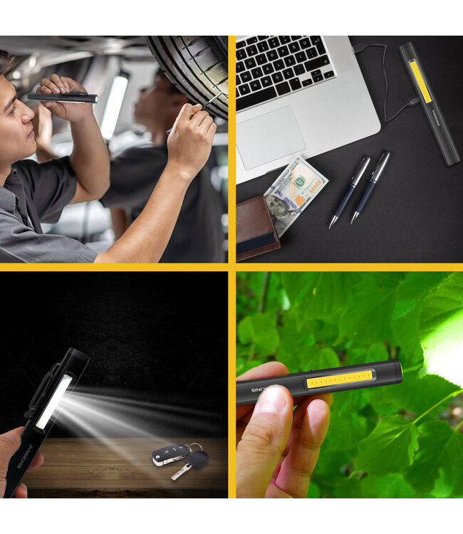 Oplaadbare LED Werklamp – Oplaadbaar – Militaire Zaklamp – Magnetisch - Accu - 2 Ledjes