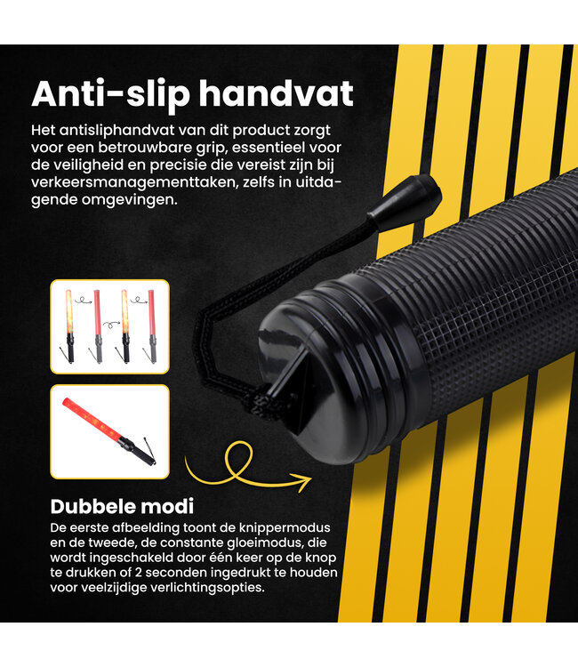 PROKING Toortslamp - LED oplaadbaar - Waarschuwingslicht - Waarschuwingslamp - Verkeerskegel - Rood