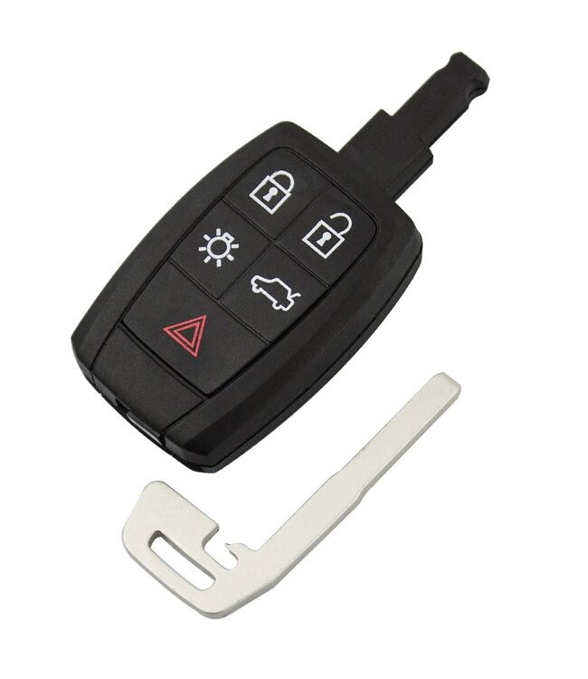 XEOD Autosleutelbehuizing - sleutelbehuizing auto - sleutel - Autosleutel / 5-knops passend voor Volvo Smart key 5 knops C40 - C70 - S40 - S70 - S90 - V40 - V50 - V90 - XC70 en XC90