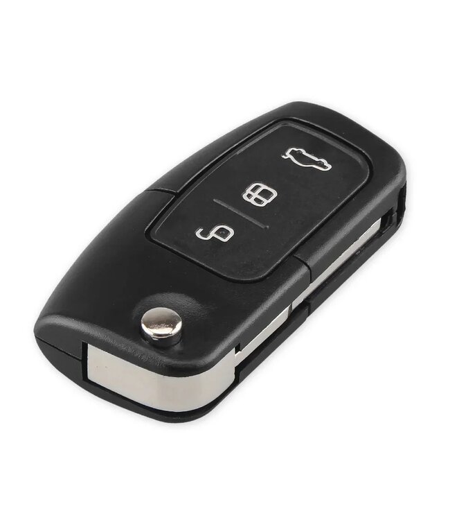XEOD Autosleutelbehuizing - sleutelbehuizing auto - sleutel - Autosleutel / Geschikt voor: Ford 3 knops klap sleutel