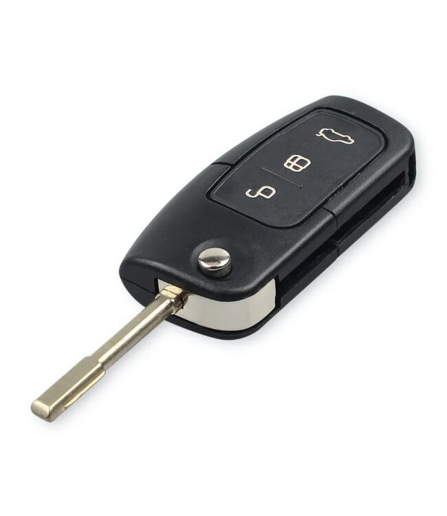 XEOD Autosleutelbehuizing - sleutelbehuizing auto - sleutel - Autosleutel / Geschikt voor: Ford 3 knops klap sleutel