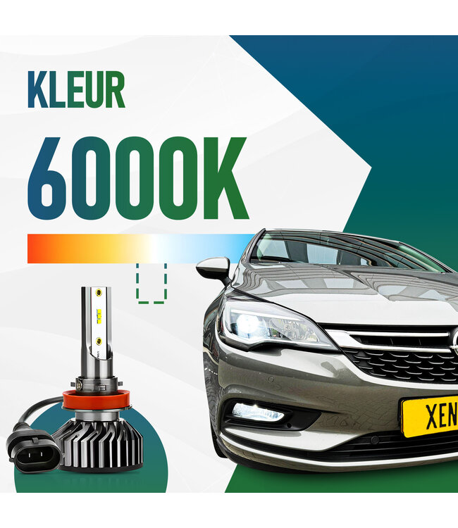 XEOD H8 / H9 / H11 F2 LED lampen – Auto Verlichting Lamp – Meer lichtopbrengst – Dimlicht, Grootlicht of Mistlicht - 2 stuks – 12V