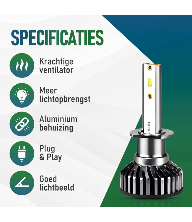 XEOD H1 F2 LED lampen – Auto Verlichting Lamp – Meer lichtopbrengst – Dimlicht, Grootlicht of Mistlicht - 2 stuks – 12V
