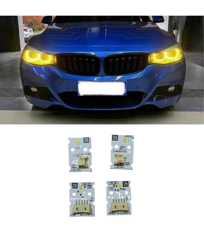 XEOD CSL LED DRL angel eyes modules Geel geschikt voor BMW 3 Serie F34 GT - LED GT koplampen - 4 stuks - Complete set