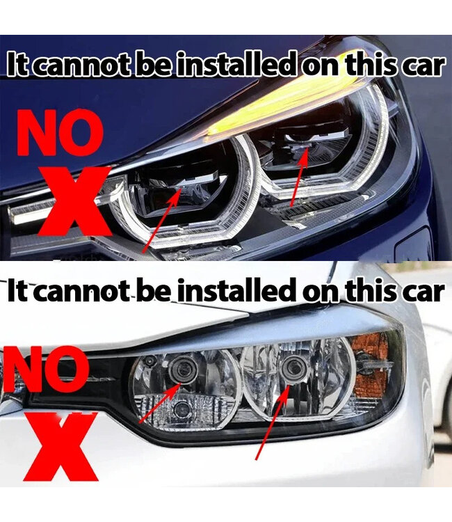 XEOD CSL LED DRL angel eyes modules Geel geschikt voor BMW 3 Serie F30 - F31 - F34 GT - Xenon koplampen - 4 stuks - Complete set