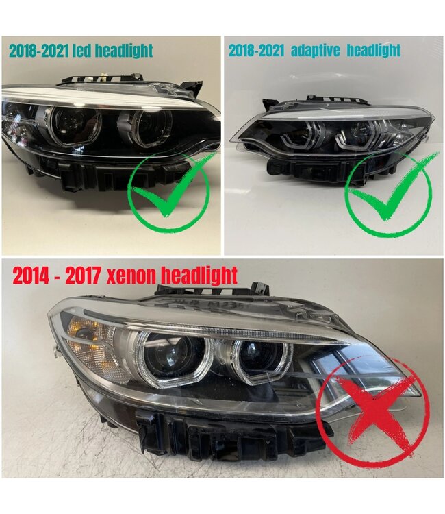 XEOD CSL LED DRL angel eyes modules Geel geschikt voor BMW 2 Serie F22 - F23 - F87 LCI - LED koplampen - 4 stuks - Complete set