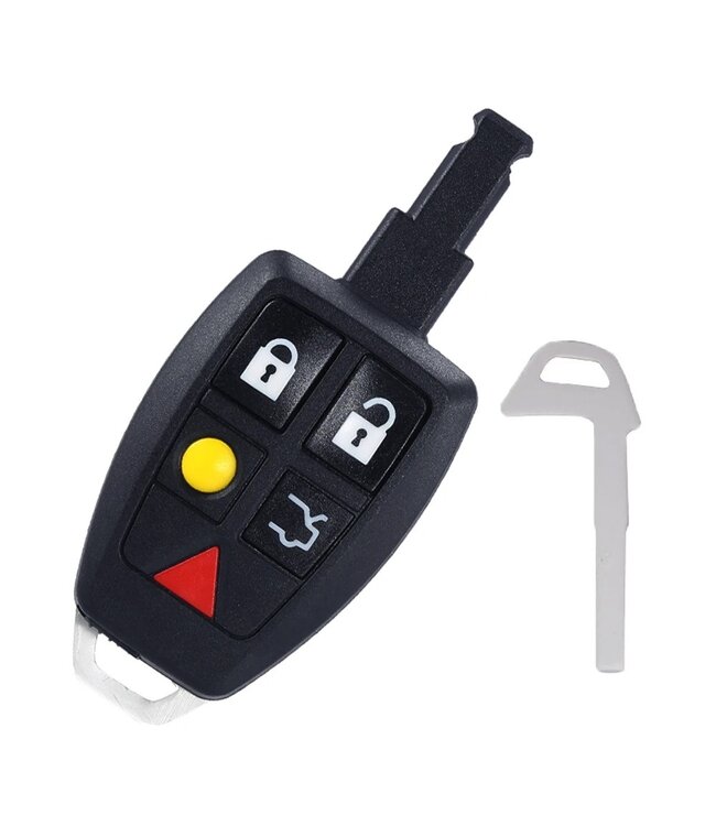 XEOD Autosleutelbehuizing - sleutelbehuizing auto - sleutel - Autosleutel / 5-knops passend voor Volvo Smart key 5 knops C40 - C70 - S40 - S70 - S90 - V40 - V50 - V90 - XC70 en XC90