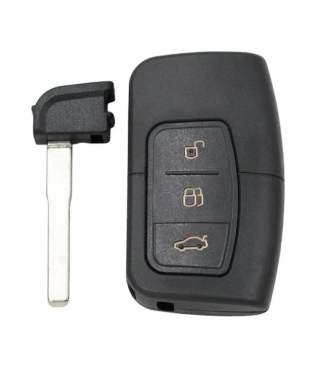 XEOD Autosleutelbehuizing - sleutelbehuizing auto - sleutel - Autosleutel smartkey / Geschikt voor: Ford 3 knops