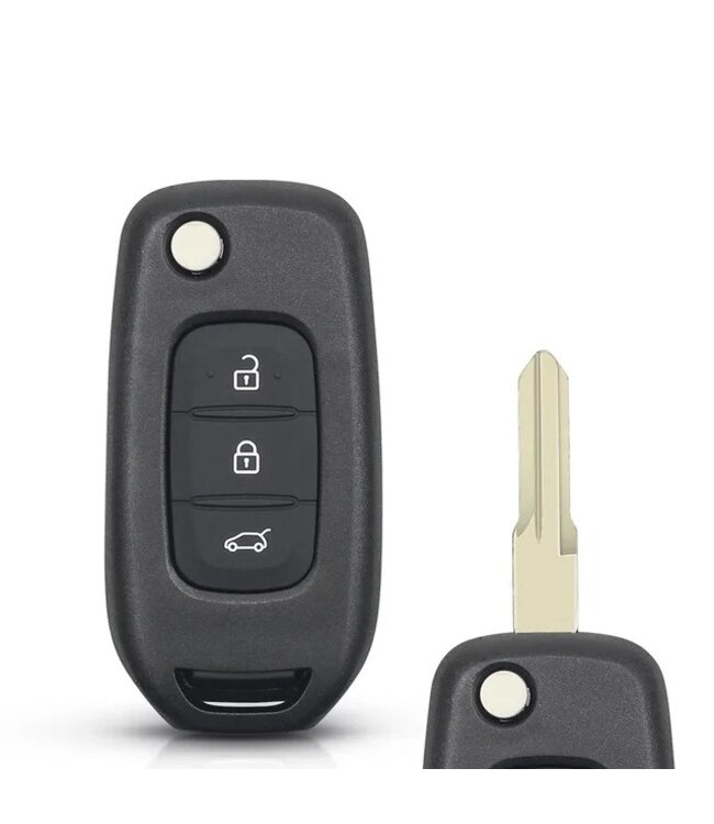 XEOD Autosleutelbehuizing - sleutelbehuizing auto - sleutel - Autosleutel / Renault 3 knops klapsleutel VAC102