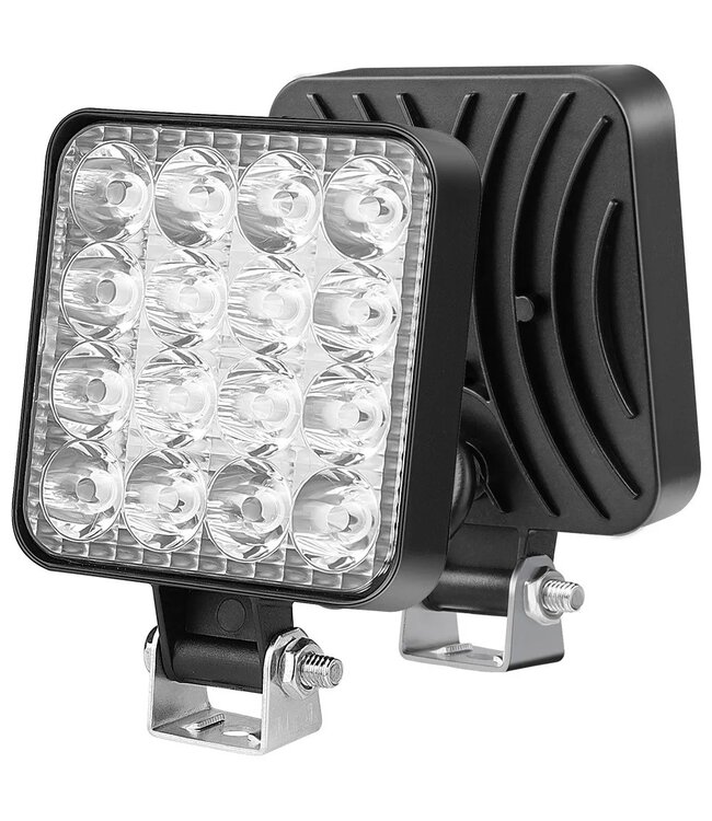 XEOD LED Werklamp vierkant - Geschikt voor auto & vrachtwagen - 16SMD - 85 x 85 - 1 Stuks