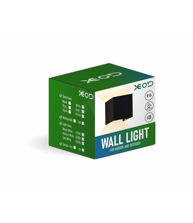 XEOD LED Wandlamp Binnen & Buiten Verlichting - Waterdicht - Met Bevestigingsmateriaal - 12W - Wit