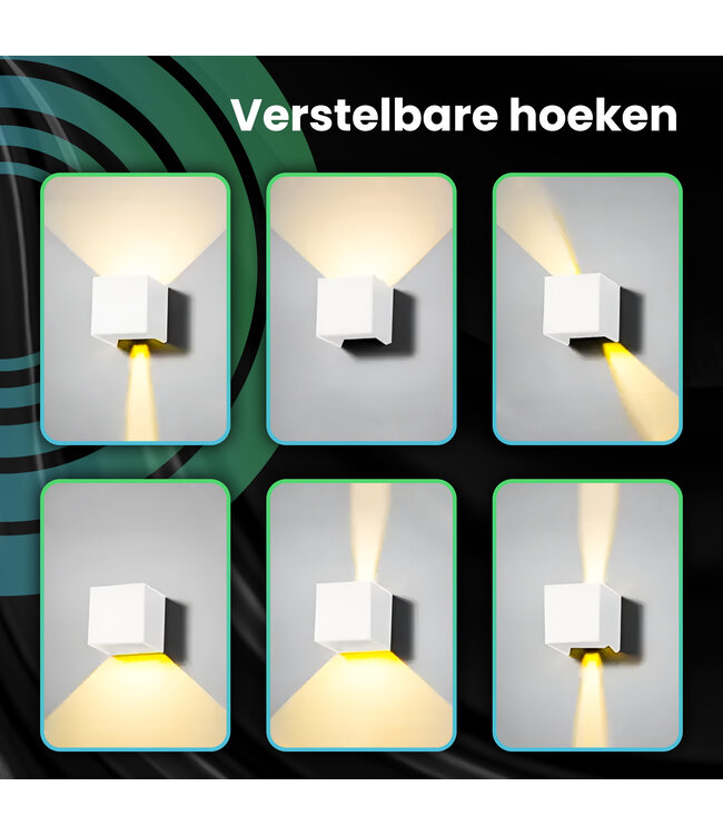 XEOD LED Wandlamp Binnen & Buiten Verlichting - Waterdicht - Met Bevestigingsmateriaal - 12W - Wit