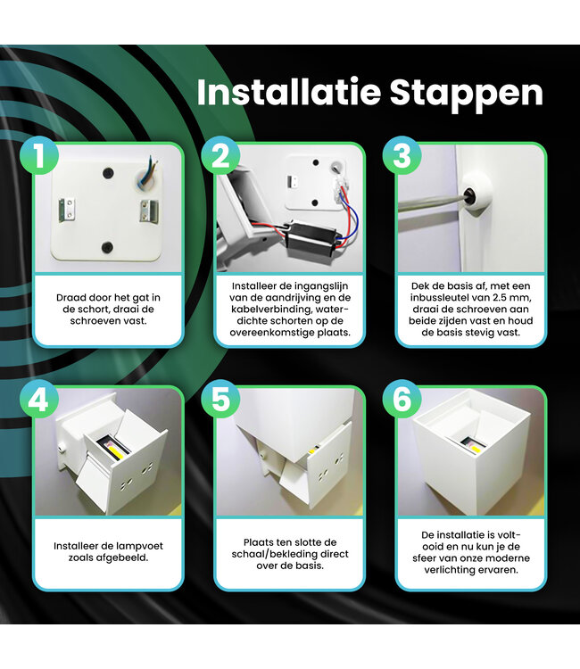 XEOD LED Wandlamp Binnen & Buiten Verlichting - Waterdicht - Met Bevestigingsmateriaal - 12W - Wit