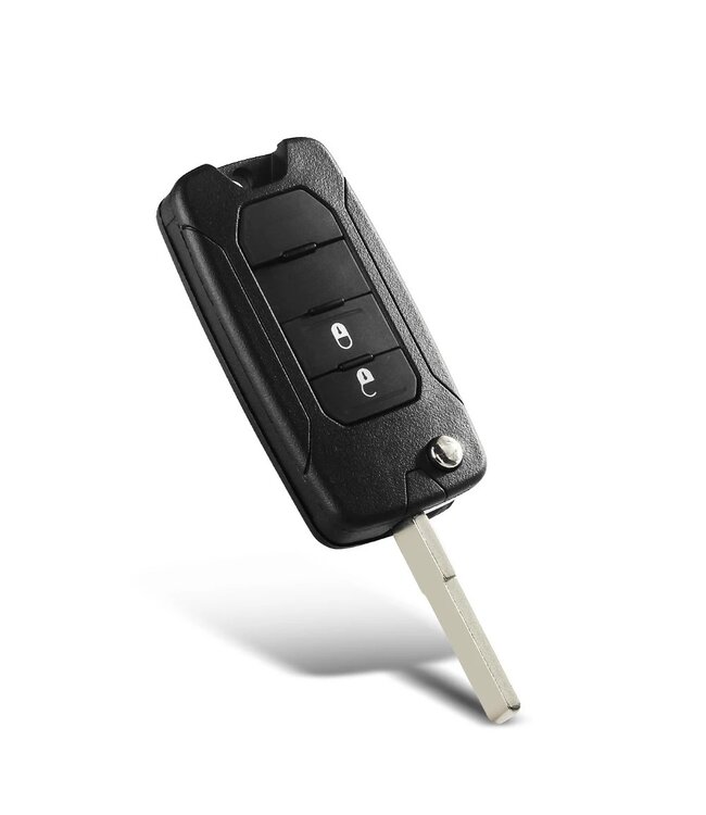 XEOD Klap Autosleutelbehuizing - sleutelbehuizing auto - sleutel - Autosleutel 2 Knops / Geschikt voor: JEEP Renegade - Wrangler