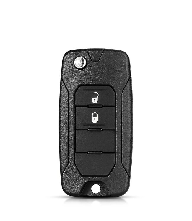 XEOD Klap Autosleutelbehuizing - sleutelbehuizing auto - sleutel - Autosleutel 2 Knops / Geschikt voor: JEEP Renegade - Wrangler