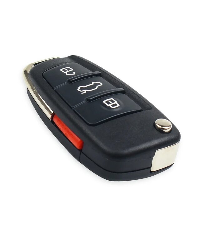 XEOD Autosleutelbehuizing - sleutelbehuizing auto - sleutel - Autosleutel / 3-Knops geschikt voor Audi met panic
