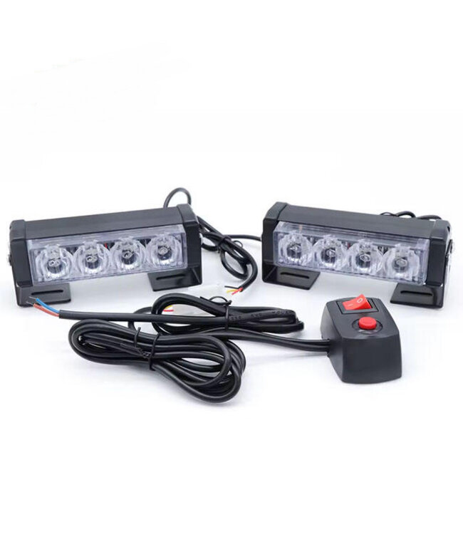 XEOD LED Flitsers Oranje - 12V - 24V - 8 Flits patronen - Gevarenlichten - Vrachtwagen - Bestelauto - Bestel bus - Veilig werken langs de weg - Met schakelaar - 2 Stuks
