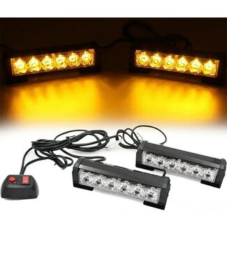 XEOD LED flitsers oranje 2 stuks met schakelaar