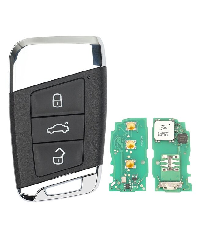 XEOD 3 knops sleutel - MQB48 - 433MHZ - HU162T - Complete sleutel - Met electronica - 3 knops smartkey - Smart - 3G0959752BC - 3G0959752BCDTB -  geschikt voor Volkswagen Passat & Arteon - 1 stuks