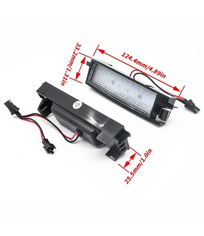 LED Kentekenverlichting - Kenteken verlichting - LED Kenteken verlichting geschikt voor: Toyota Auris - Rav4 - Canbus - 2 stuks 6000K  Wit
