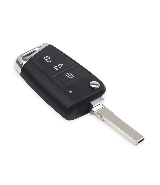 XEOD 3 knops klapsleutel - MQB48 - 433MHZ - HU66 - Complete sleutel - Met electronica - 3 knops klapsleutel geschikt voor Volkswagen - Seat - Skoda - 1 stuks
