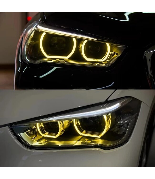 XEOD CSL LED DRL angel eyes modules Geel geschikt voor BMW X1 F48 - F49 - Met Xenon koplampen - 4 stuks - Complete set