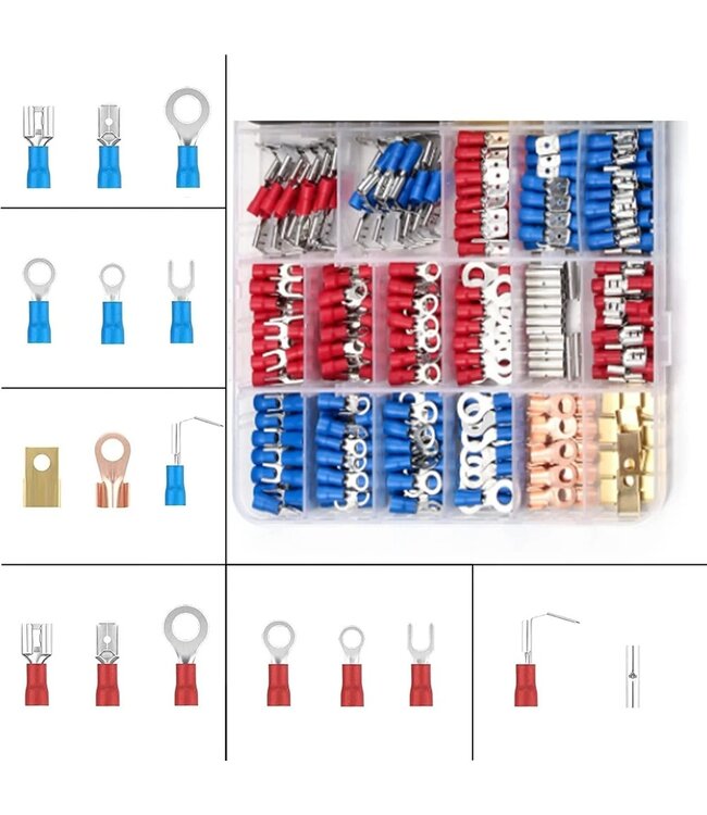 PROKING Kabelschoen en Krimpkous - Assortiment doos - 678 delig - Kabel schoen - Krimp kous - Auto - Motor - Caravan - Camper