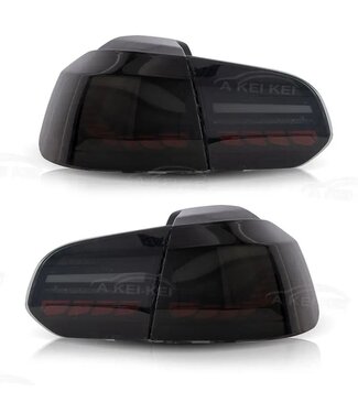 XEOD Passend voor Golf 6 OLED Achterlichten | Zwart | Opstart Animatie & Dynamische Richtingaanwijzers