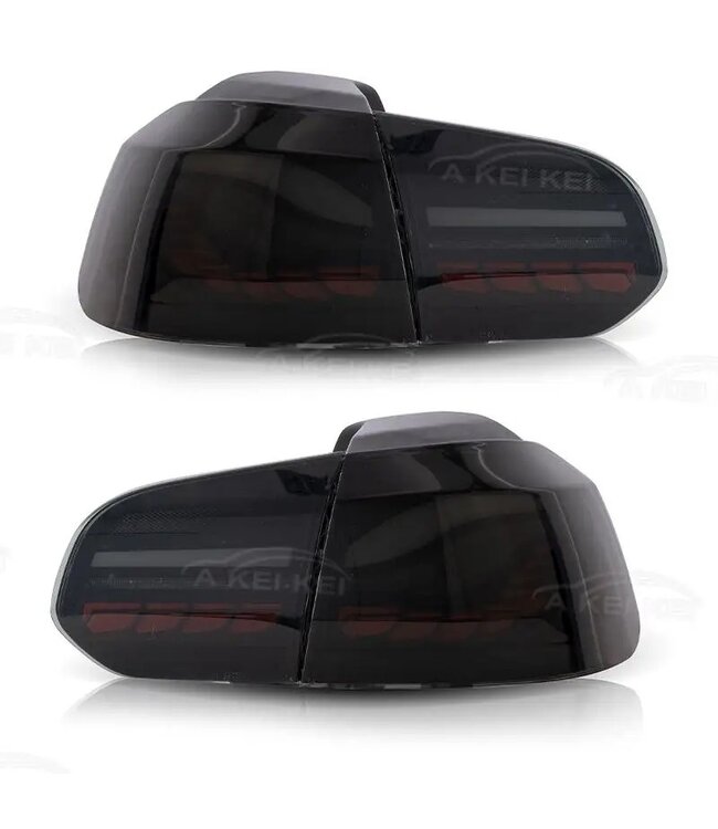 Passend voor Golf 6 OLED Achterlichten | Zwart | Opstart Animatie & Dynamische Richtingaanwijzers