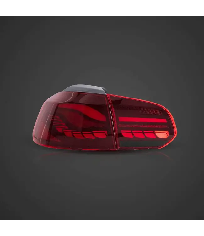 Passend voor Golf 6 OLED Achterlichten | Cherry Red | Opstart Animatie & Dynamische Richtingaanwijzers