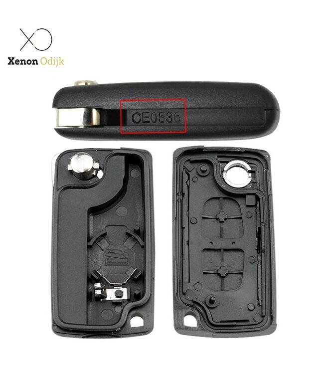 XEOD Autosleutelbehuizing - sleutelbehuizing auto - sleutel - Autosleutel / Geschikt voor: Peugeot / Citroen 3 knops HU83 CE0536