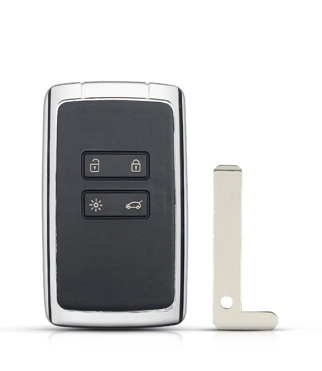 XEOD 4 knops sleutel keyless - Smart Card Kaart - Complete sleutel - Met electronica - Geschikt voor Renault - 4A - 1 stuks