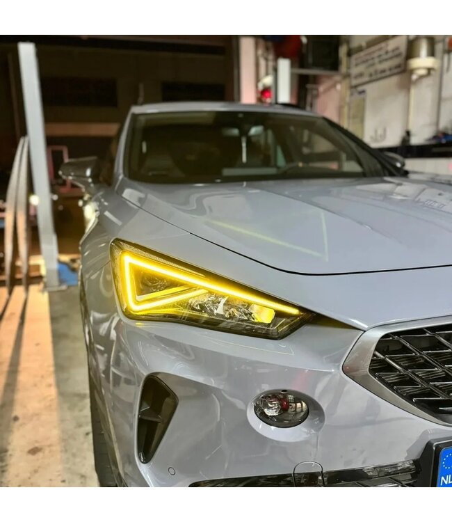 XEOD LED DRL Vervangingsmodule voor Seat Leon & Cupra Formentor - Dagrijverlichting - Complete set voor Links en Rechts - Geel - 2 stuks